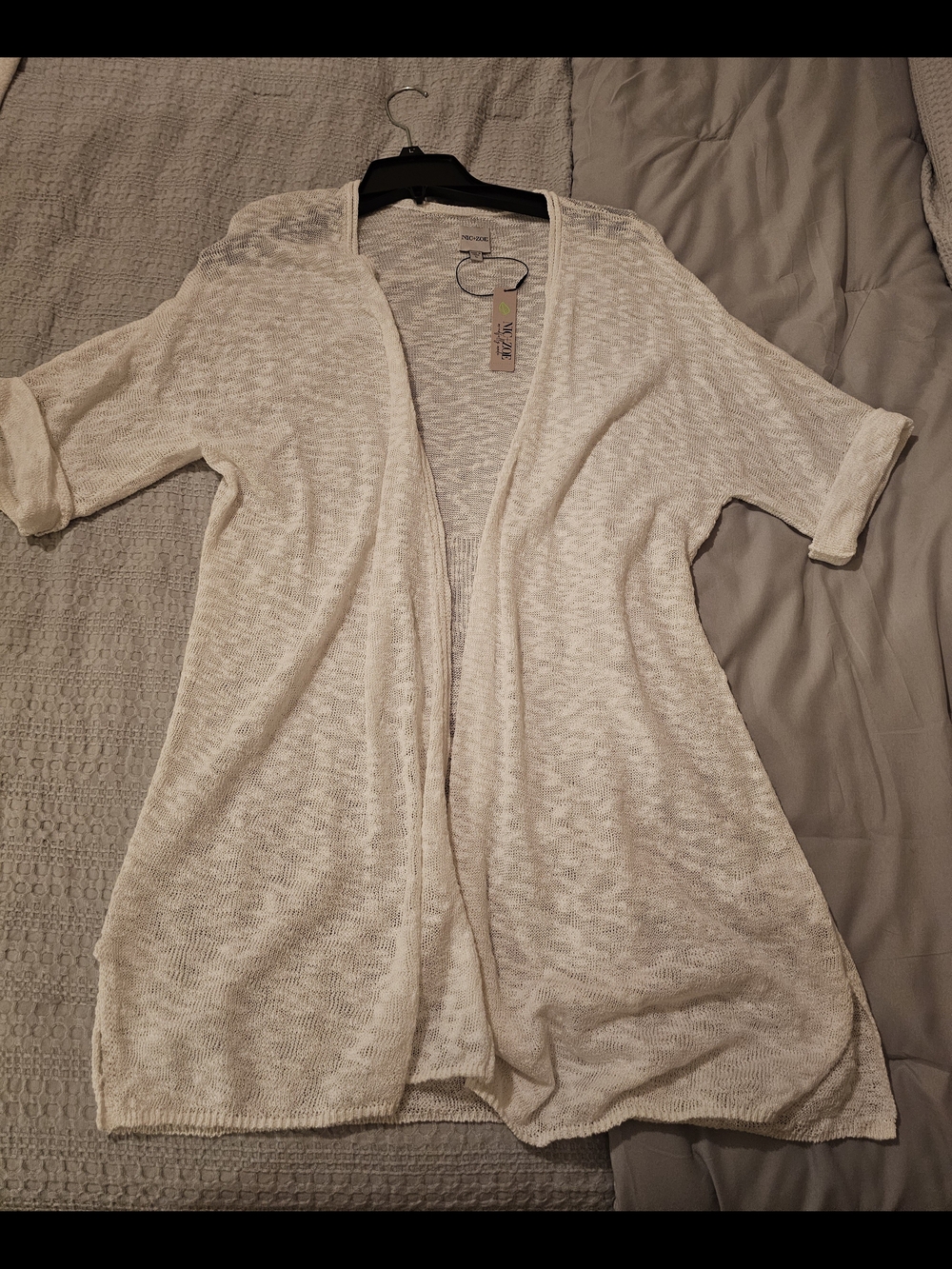 NIC+ZOE Light Cream Open-Weave Sweater
